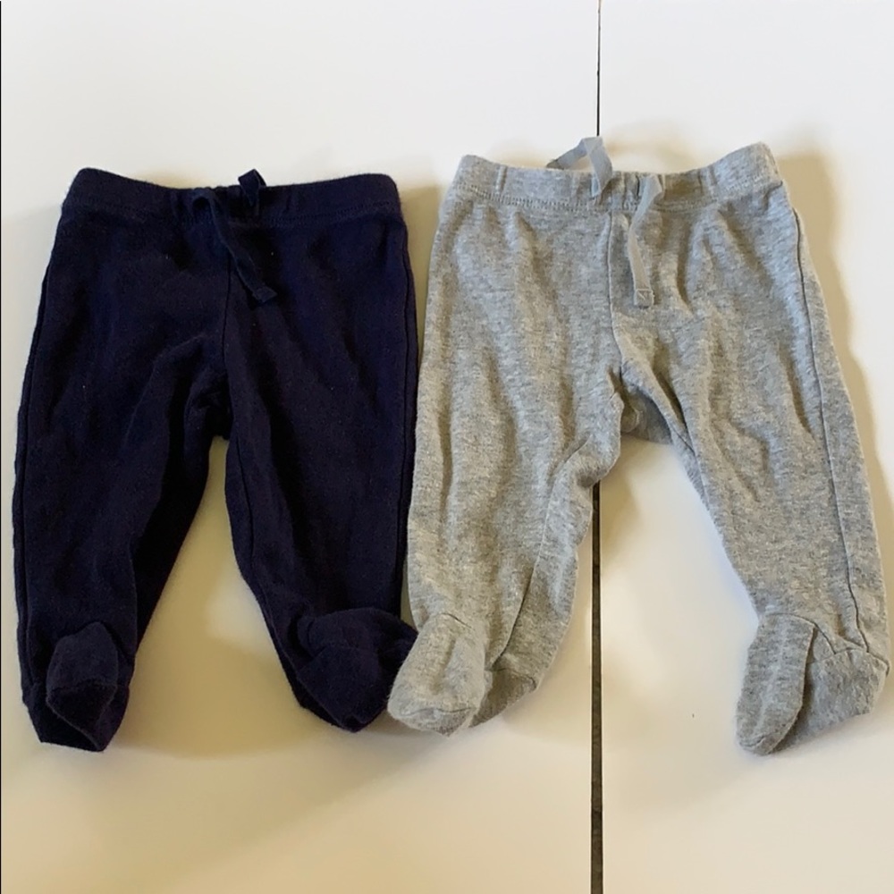 NAVY AND GRAY PANTS WITH FEET